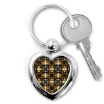 Faux Animal Print Pattern Key Chains (Heart)  Front