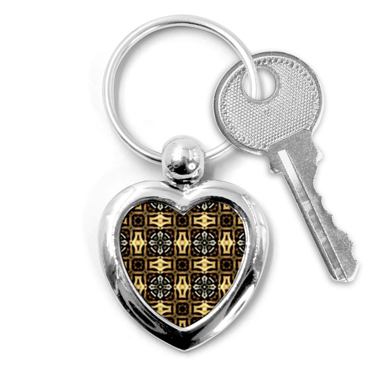 Faux Animal Print Pattern Key Chains (Heart) 