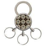 Faux Animal Print Pattern 3-Ring Key Chains Front