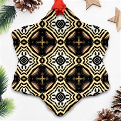 Faux Animal Print Pattern Snowflake Ornament (2-side) by GardenOfOphir