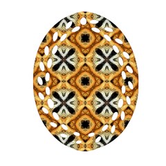 Faux Animal Print Pattern Ornament (oval Filigree) 