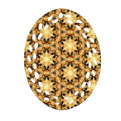 Faux Animal Print Pattern Oval Filigree Ornament (2-side) 