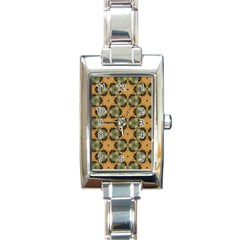 Faux Animal Print Pattern Rectangle Italian Charm Watches by GardenOfOphir