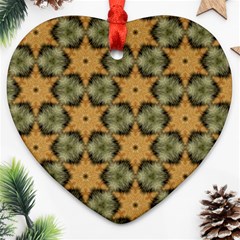 Faux Animal Print Pattern Heart Ornament (2 Sides) by GardenOfOphir