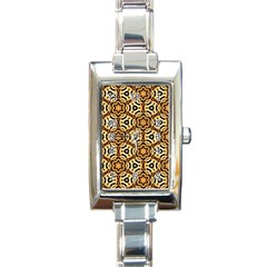 Faux Animal Print Pattern Rectangle Italian Charm Watches by GardenOfOphir