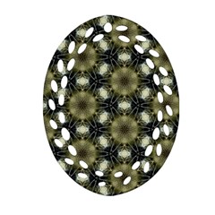 Faux Animal Print Pattern Ornament (oval Filigree)  by GardenOfOphir