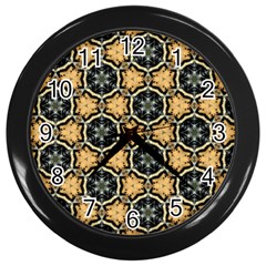 Faux Animal Print Pattern Wall Clocks (black) by GardenOfOphir