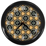 Faux Animal Print Pattern Wall Clocks (Black) Front