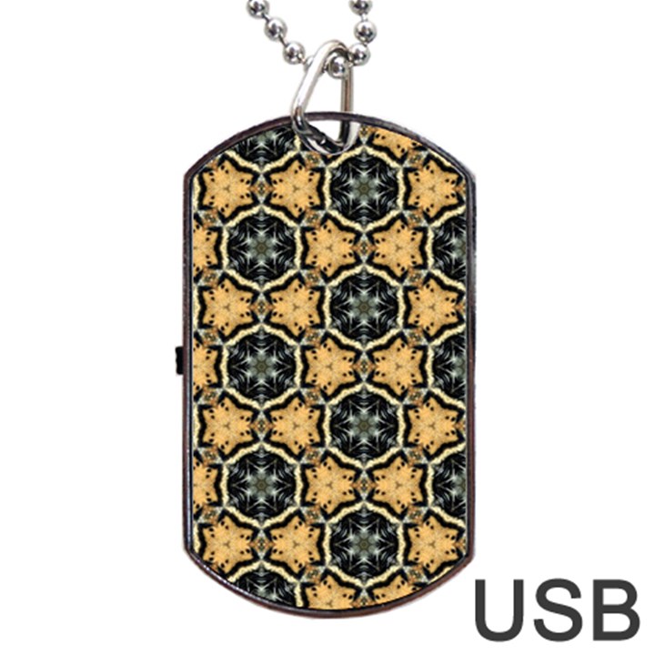 Faux Animal Print Pattern Dog Tag USB Flash (Two Sides) 