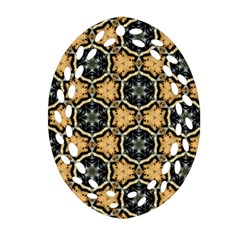 Faux Animal Print Pattern Oval Filigree Ornament (2-side) 