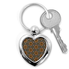 Faux Animal Print Pattern Key Chains (heart)  by GardenOfOphir