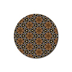 Faux Animal Print Pattern Rubber Coaster (round)  by GardenOfOphir