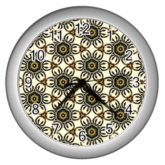 Faux Animal Print Pattern Wall Clocks (silver)  by GardenOfOphir