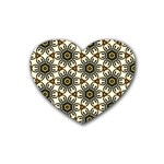 Faux Animal Print Pattern Rubber Coaster (Heart)  Front