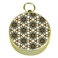 Faux Animal Print Pattern Gold Compasses by GardenOfOphir