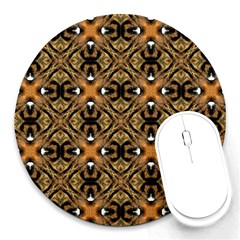 Faux Animal Print Pattern Round Mousepads