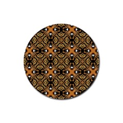 Faux Animal Print Pattern Rubber Coaster (Round) 