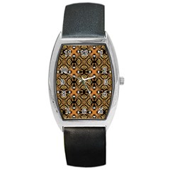 Faux Animal Print Pattern Barrel Metal Watches