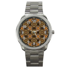 Faux Animal Print Pattern Sport Metal Watches