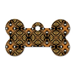 Faux Animal Print Pattern Dog Tag Bone (One Side)