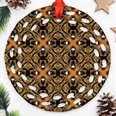 Faux Animal Print Pattern Ornament (Round Filigree) 