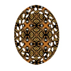 Faux Animal Print Pattern Ornament (Oval Filigree) 