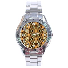 Faux Animal Print Pattern Stainless Steel Men s Watch by GardenOfOphir