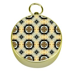 Faux Animal Print Pattern Gold Compasses by GardenOfOphir