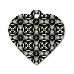 Faux Animal Print Pattern Dog Tag Heart (two Sides) by GardenOfOphir