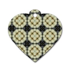 Faux Animal Print Pattern Dog Tag Heart (two Sides) by GardenOfOphir