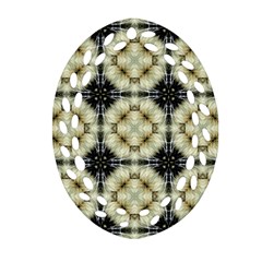 Faux Animal Print Pattern Oval Filigree Ornament (2-side)  by GardenOfOphir