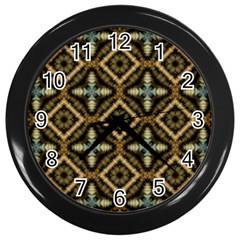 Faux Animal Print Pattern Wall Clocks (black) by GardenOfOphir