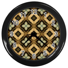 Faux Animal Print Pattern Wall Clocks (black) by GardenOfOphir