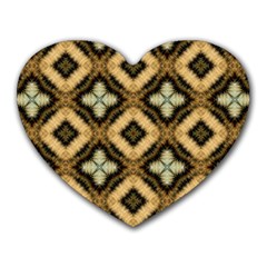 Faux Animal Print Pattern Heart Mousepads by GardenOfOphir