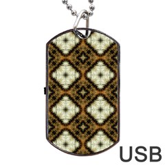 Faux Animal Print Pattern Dog Tag Usb Flash (two Sides)  by GardenOfOphir