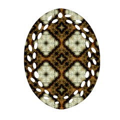 Faux Animal Print Pattern Ornament (oval Filigree) 