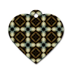 Faux Animal Print Pattern Dog Tag Heart (one Side) by GardenOfOphir