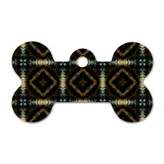 Faux Animal Print Pattern Dog Tag Bone (one Side)