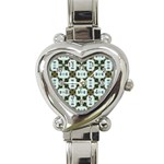 Faux Animal Print Pattern Heart Italian Charm Watch Front