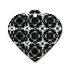 Faux Animal Print Pattern Dog Tag Heart (two Sides) by GardenOfOphir