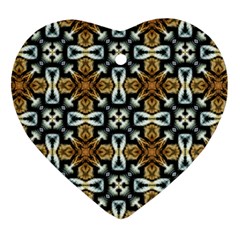 Faux Animal Print Pattern Ornament (heart)  by GardenOfOphir