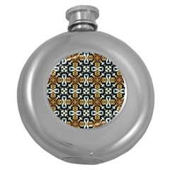 Faux Animal Print Pattern Round Hip Flask (5 Oz) by GardenOfOphir