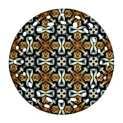 Faux Animal Print Pattern Round Filigree Ornament (2side)