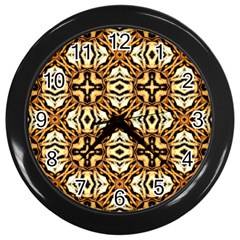 Faux Animal Print Pattern Wall Clocks (black) by GardenOfOphir