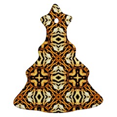 Faux Animal Print Pattern Christmas Tree Ornament (2 Sides) by GardenOfOphir