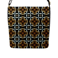 Faux Animal Print Pattern Flap Messenger Bag (L) 