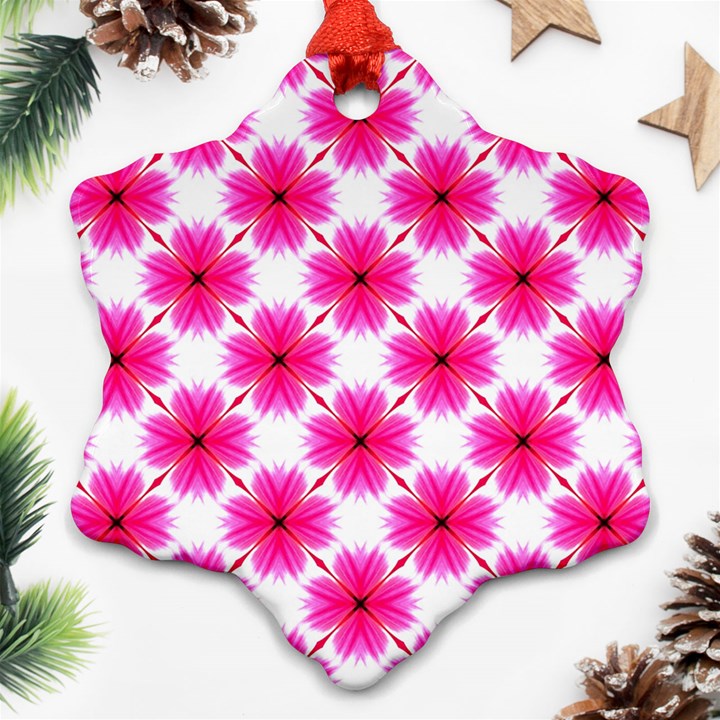 Cute Pretty Elegant Pattern Snowflake Ornament (2-Side)