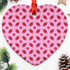 Cute Pretty Elegant Pattern Heart Ornament (2 Sides) by GardenOfOphir