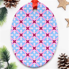 Cute Pretty Elegant Pattern Oval Ornament (two Sides)