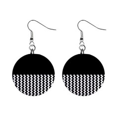 Blackandwhitechevron6000 Mini Button Earrings